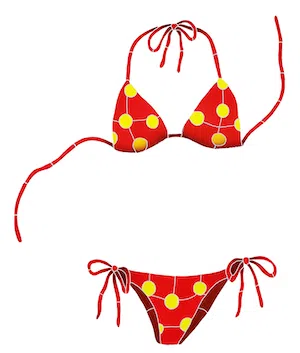 Artistry In Mosaics Bikini Red Porcelain Pool Design 24" x 20"